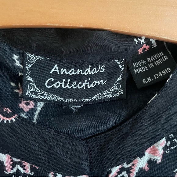 Ananda’s Collection Button Down Maxi Dress Long Sleeve India 100% Rayon - Picture 14 of 14